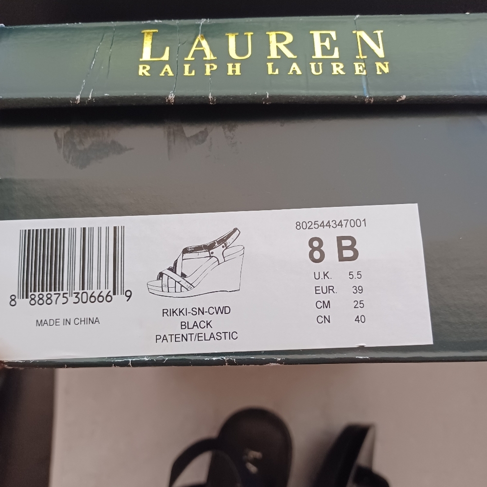 Sandals Ralph Lauren size 8B black - Picture 6 of 6